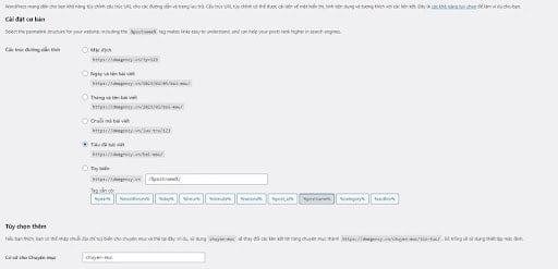 Cách cấu hình URL trong WordPress