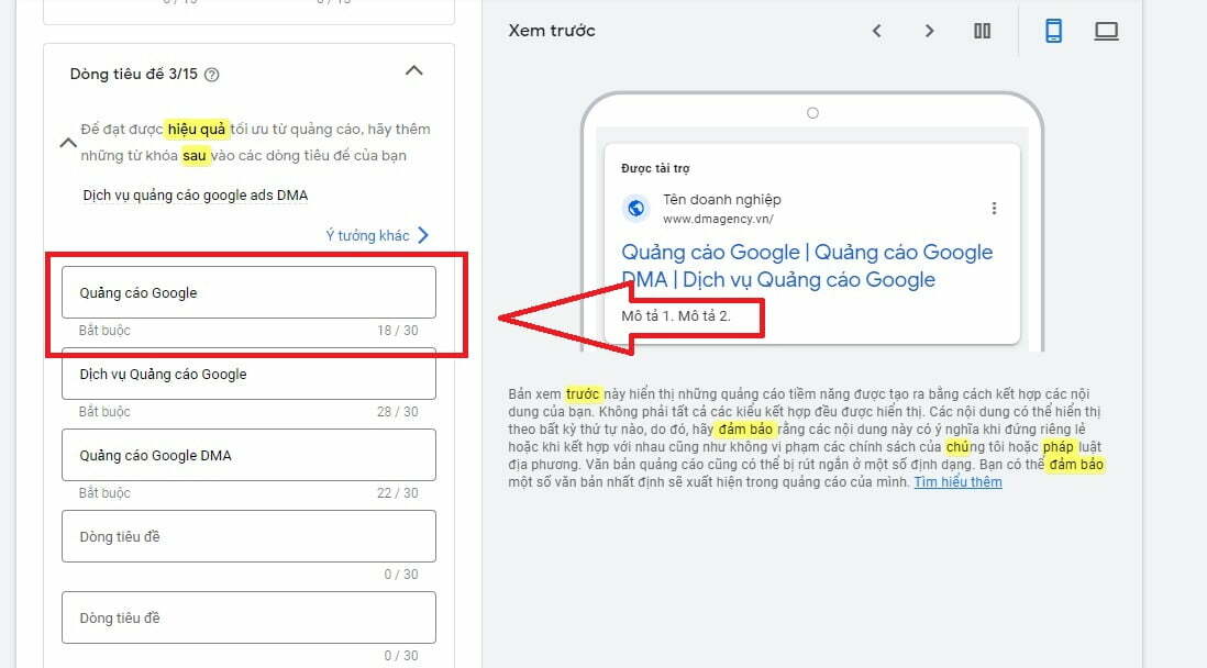 Cách tạo chiến dịch quảng cáo Google tìm kiếm