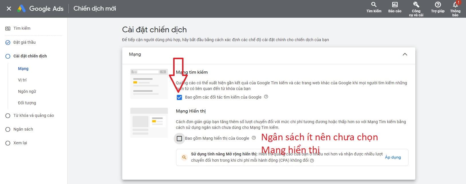 Cách tạo chiến dịch quảng cáo Google tìm kiếm