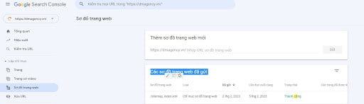 Gửi sơ đồ trang web tới Google Search Console