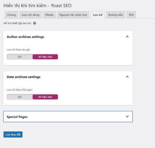 Lưu trữ trong XML sitemap