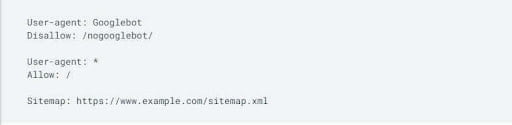 Ví dụ về file robots.txt