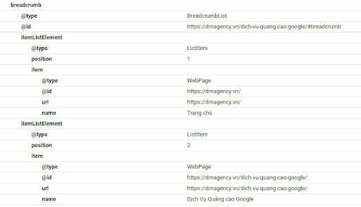 Schema breadcrumbs