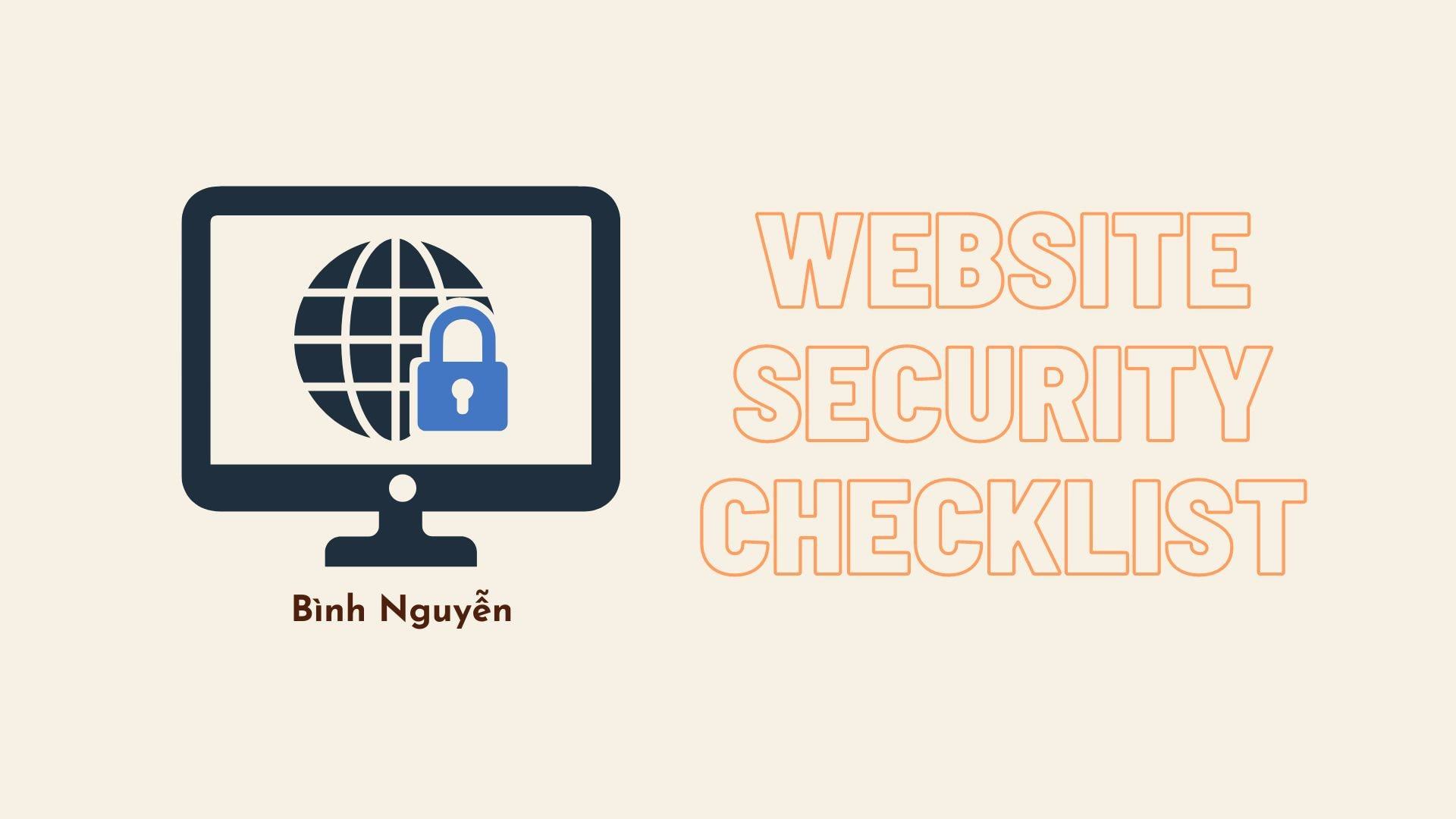 Checklist kiểm tra bảo mật website