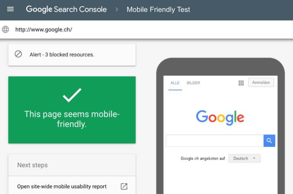 Công cụ kiểm tra Mobile Friendly của Google