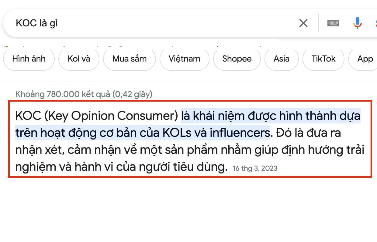 Featured Snippet dạng định nghĩa