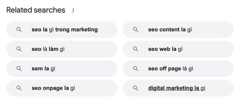 Khai thác Related Searches để tìm Semantic Keywords