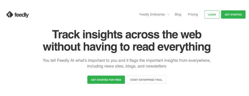 Tool content marketing Feedly