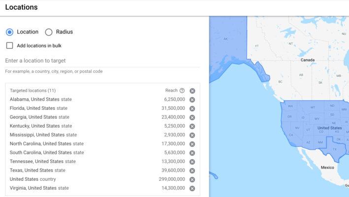 Nhắm mục tiêu theo vị trí trên Google Ads